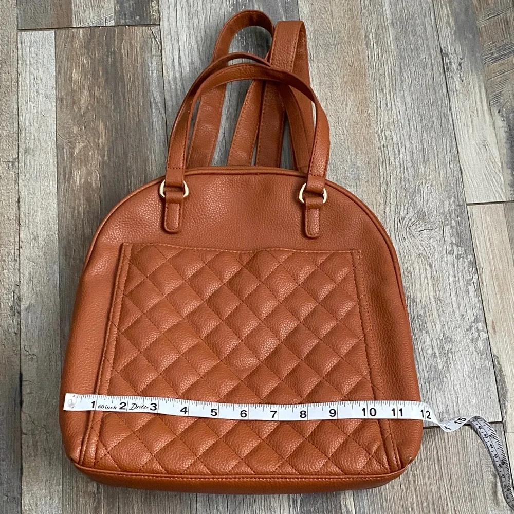 Elegant Brown Quilted Backpack